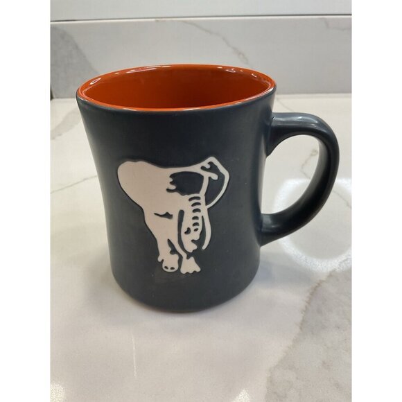Starbucks Bone China Kenya Elephant Grey and Orange Mug 2011 - Picture 1 of 6